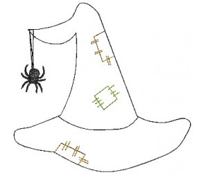 Stickdatei- Halloween Doodle Hexenhut